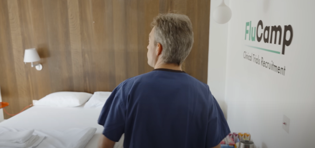 Tom Scott visiting FluCamp's London Clinical Trial facility